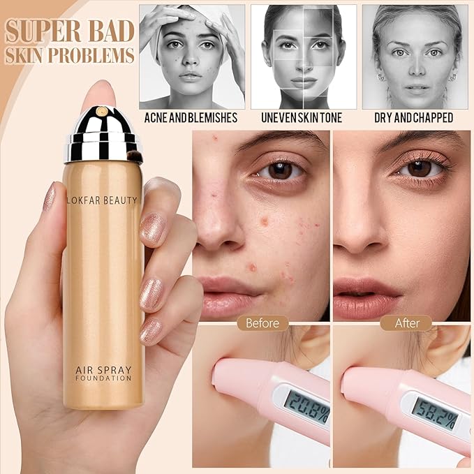 AirBrush Foundation Spray, Silky Mist Foundation Spray Makeup #02 Nude