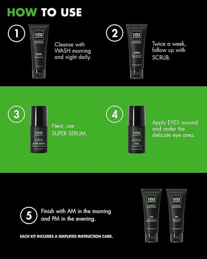 Tiege Hanley Mens Skin Care Set, Anti-Aging Skin Tiege