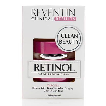 Clinical Results Retinol Wrinkle Rewind Anti Aging Face Lotion Moisturizer For Wrinkles, Age Spots, & Dry Skin - Retinol Night Cream with Aloe Vera, Vitamin E, & Niacinamide, 1.5 Fl Oz