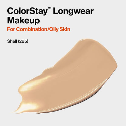 Revlon Liquid Foundation, ColorStay Face Makeup for Combination Shell (285), 1.0 oz