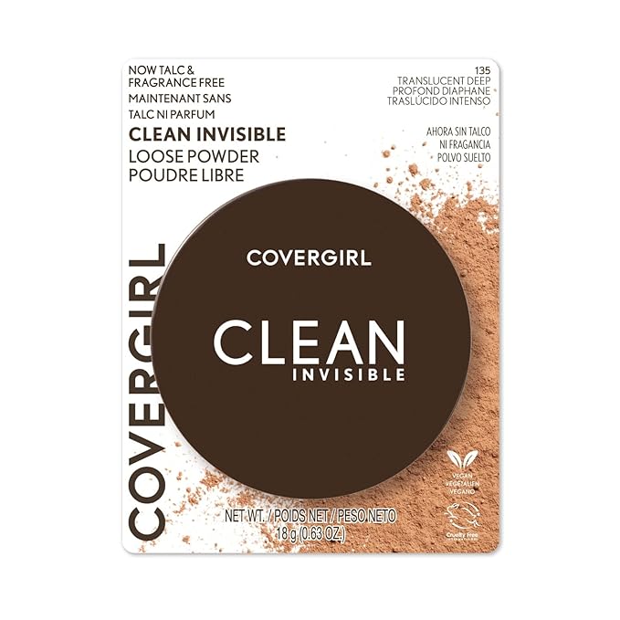 CoverGirl Clean Invisible Loose Powder Vegan Formula Translucent oz) 2-Pack 20g