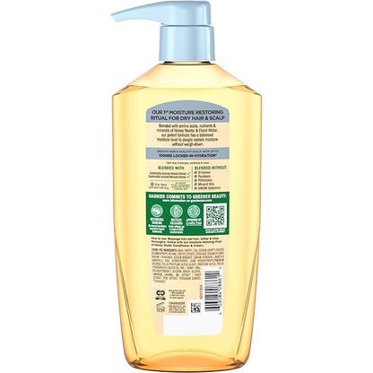 Garnier Whole Blends Honey Water Moisture Restoring Shampoo, Hair Care for Dry Hair and Dry Scalp with Honey Nectar and Floral Water, 28 Fl Oz