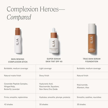 ILIA - Skin Rewind Complexion Stick - Foundation + Concealer + Skincare | Non-Toxic, Vegan, Cruelty-Free, Clean Makeup (25N - Elm, 0.35 oz | 10 g)