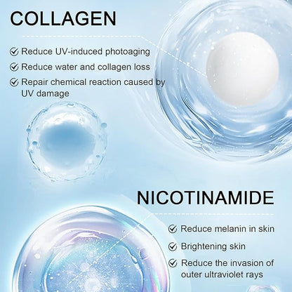 Collagen Face Sunscreen SPF 60+, SPF Moisturizer Face,Sunscreen Lotion Protect Skin, Sunscreen For Face & Body Moisture, SPF 60+ PA+++ Sunscreen Moisturizer For All Skin Type Water-Resistant
