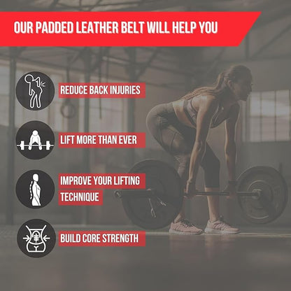 6'' Men's Padded Leather Lifting Belt - Weight