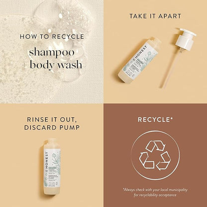 The Honest Company 2-in-1 Cleansing Shampoo + Body Wash for Sensitive Skin | Gentle for Baby | Naturally Derived, Tear-free, Hypoallergenic | Fragrance Free, 10 fl oz
