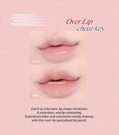 Heart Percent Dote On Mood Lip Pencil, Long-Lasting Creamy Lip Crayon Smooth Color Liner Retractable Lipstick Pencil 0.8g, #01. Peach Beige
