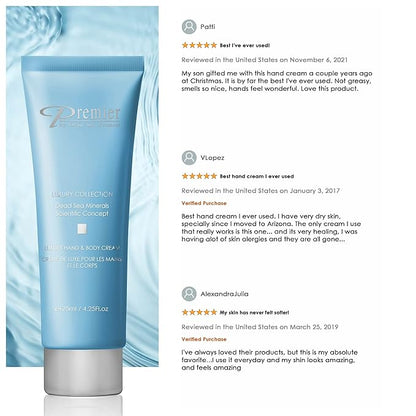 Premier Dead Sea Luxury Hand & Body Cream, vitamins 4.25fl.oz