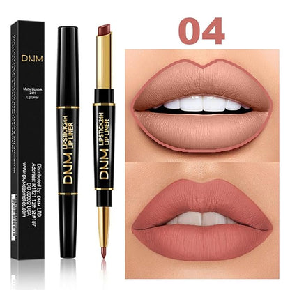 PHOERA Foundation Full Coverage,3Pcs Lip Liner and Lipstick Porcelain+Lip SetA)