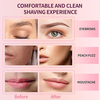 Dermaplaning Kit, Rose & Vitamin E Oil, Shave Oil with Dermaplaning Tools for Women, Facial Razor, Eyebrow Razor, Softens Area Pre Shave & After Shave