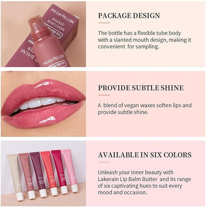 6 Color Hydrating Lip Butter Balm, Sugar)