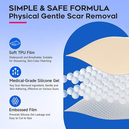 Thicker Silicone Scar Sheets, Medical Grade