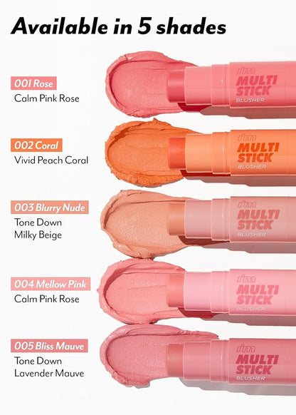 I'M MEME Blusher - I'm Multi Stick 003 Blurry Nude | Easy Blendable Cream Blush for Natural Look, Multi Blush Stick for Cheek Tint, Face Contour Makeup, and Face Blush, Suitable for All Ages