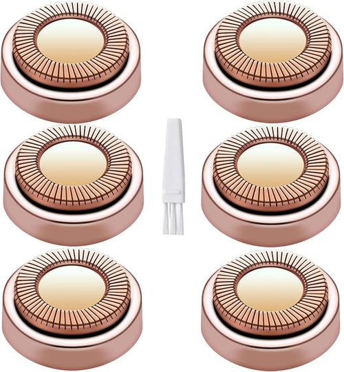 Facial Hair Remover Replacement Heads Gen 1 for Finishing Touch Flawless Facial Hair Removal,Effective Compatible with Flawless Shaver Tool for Women 18K Gold-Plated Rose Gold, 6 pcs,As Seen On TV.