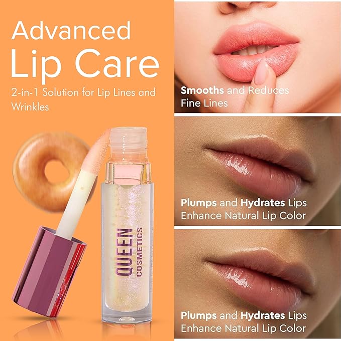 Queen Cosmetics Lip Plumper Gloss, 0.5 (Glazed