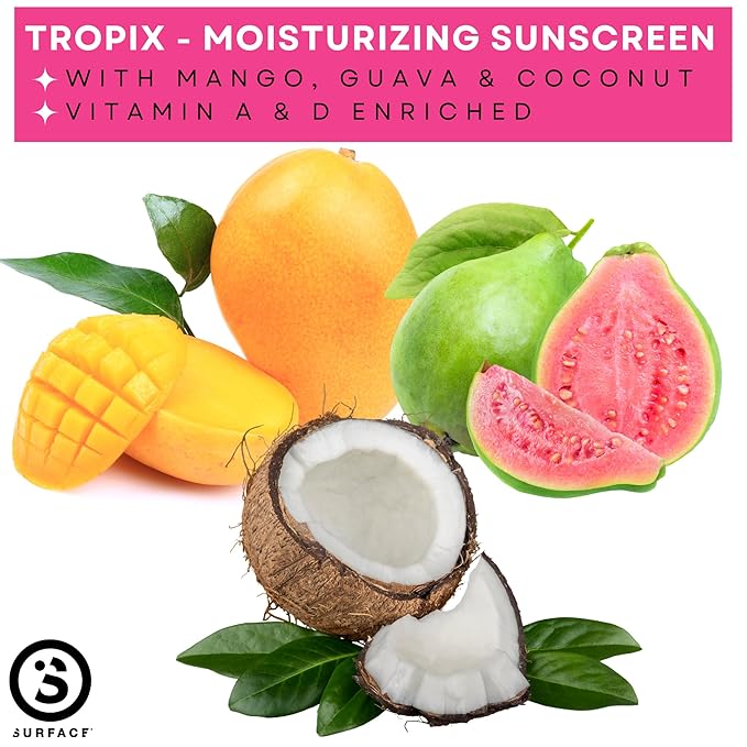 Surface TROPIX Sheer Touch Spray Sunscreen, Water Resistant, UVA/UVB Broad Spectrum, Fast Drying Protection, PABA Free - 6oz - SPF 50-1 PACK