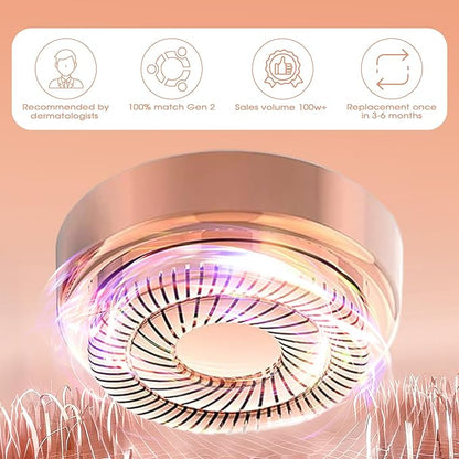 Replacement Heads for Finishing Touch Flawless Facial Hair Remover Device for Women, Replacement Blades for Flawless Replacement Heads Gen 2, 18k Gold with Gurelax Flannel Bag (4)