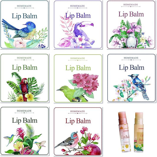 CRASPIRE Lip Balm Labels 80pcs Homemade Container（Flowers