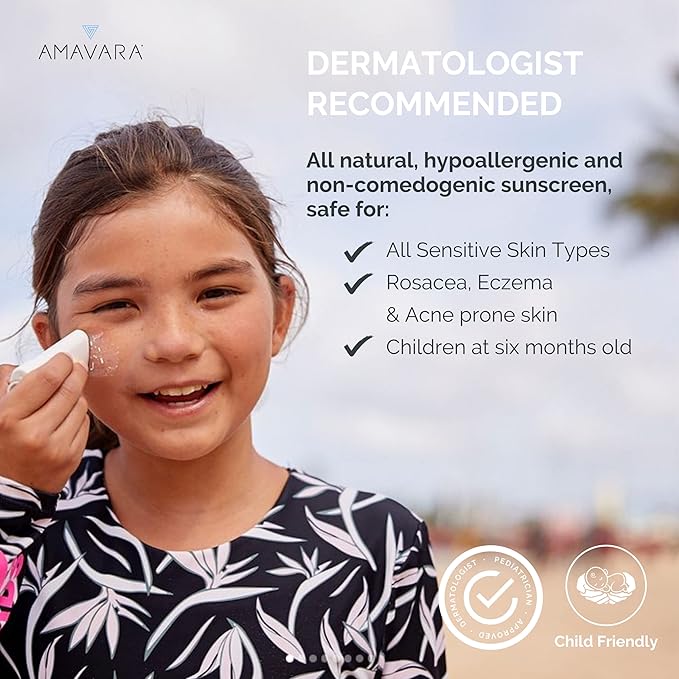Mineral Transparent Sunscreen Face Stick SPF 50, Reef Safe Sunblock, 22.5% Zinc Oxide Waterproof Sun Screen, Broad Spectrum, Safe for Kids and Sensitive Skin, Vegan, Cruelty Free, 0.6oz