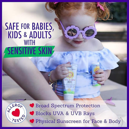 California Baby Super Sensitive Sunscreen + Natural Bug Spray | 2.9oz Unscented SPF 30+ Mineral Sunscreen + 6.5oz Natural Bug Repellent | Hypoallergenic | Formulated for Sensitive Skin