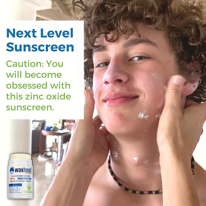 Waxhead Coral Reef Safe Sunscreen Stick - Zinc Oxide Sunscreen, Tattoo Sunscreen Stick Mineral Sunscreen Face Sunscreen Stick, Baby Sunscreen Stick, Sunblock Stick, Biodegradable Sunscreen