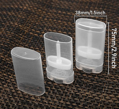 100PCS 15ML Transparent Empty Oval Deodorant