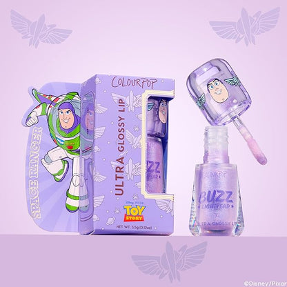 ColourPop x Toy Story Ultra Glossy Lip Gloss - High-Shine, Non-Sticky & Hydrating Lip Gloss with a Flexible Paddle Applicator - Sheer, Lavender Finish - Buzzin About (0.12 oz)