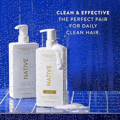 Coconut & Turmeric Shampoo and Conditioner Contain Naturally Derived Ingredients | All Hair Types, Color & Treated, Fine to Dry Damaged, Sulfate & Dye Free - 2-Pack