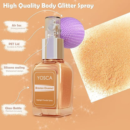 Yosca Highlighter Powder Spray, 20ML Cosmetic Grade Shimmer 20ML