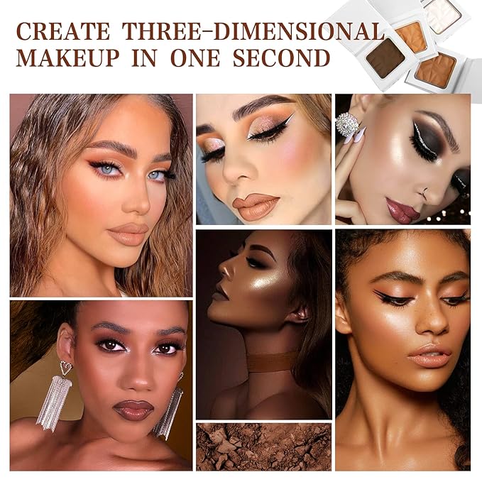 Matte White Highlight Contour Palette Bright,Mini Professional Matte