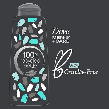 DOVE MEN + CARE 2 in 1 Shampoo Conditioner Eucalyptus + Birch 3 Count For Healthy-Looking Hair Naturally Derived Plant Based Cleansers 20.4 oz