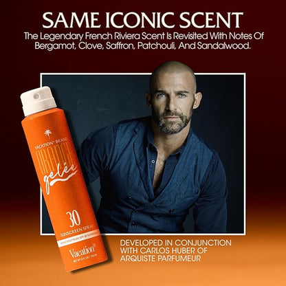 Vacation Orange Gelée SPF 30 Sunscreen Spray Oil & Air Freshener Bundle, Tanning Oil with SPF, Suntan Lotion Spray, Transparent on All Skin Tones, Dermatologist-Tested, Vegan, 5 Fl. Oz.