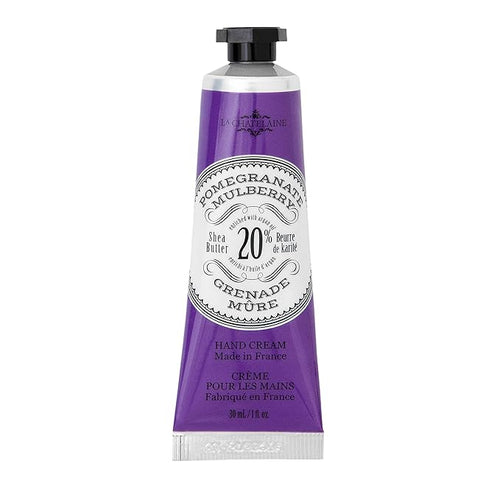 La Chatelaine 20% Shea Butter Hand Cream Travel Size, Organic Argan Oil, Moisturizing, Nourishing, Repairing, Extra-Rich Hand Lotion, Made in France, Paraben Free, 1 oz / 30ml (Pomegranate Mulberry)