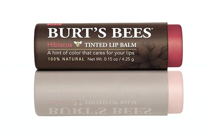 Burt's Bees 100% Natural Tinted Lip Balm, Hibiscus with Shea Butter & Botanical Waxes – 1 Tube