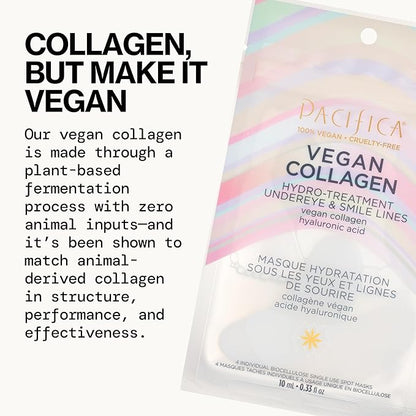 Pacifica Undereye & Smile Mask Set – Vegan Collagen Hydro Treatment with Hyaluronic Acid, Hydrating for Dark Circles, Dry & Combination Skin, Vegan & Cruelty-Free, 2 Pieces