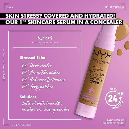 NYX PROFESSIONAL MAKEUP Bare With Me Concealer Serum, Light Tan