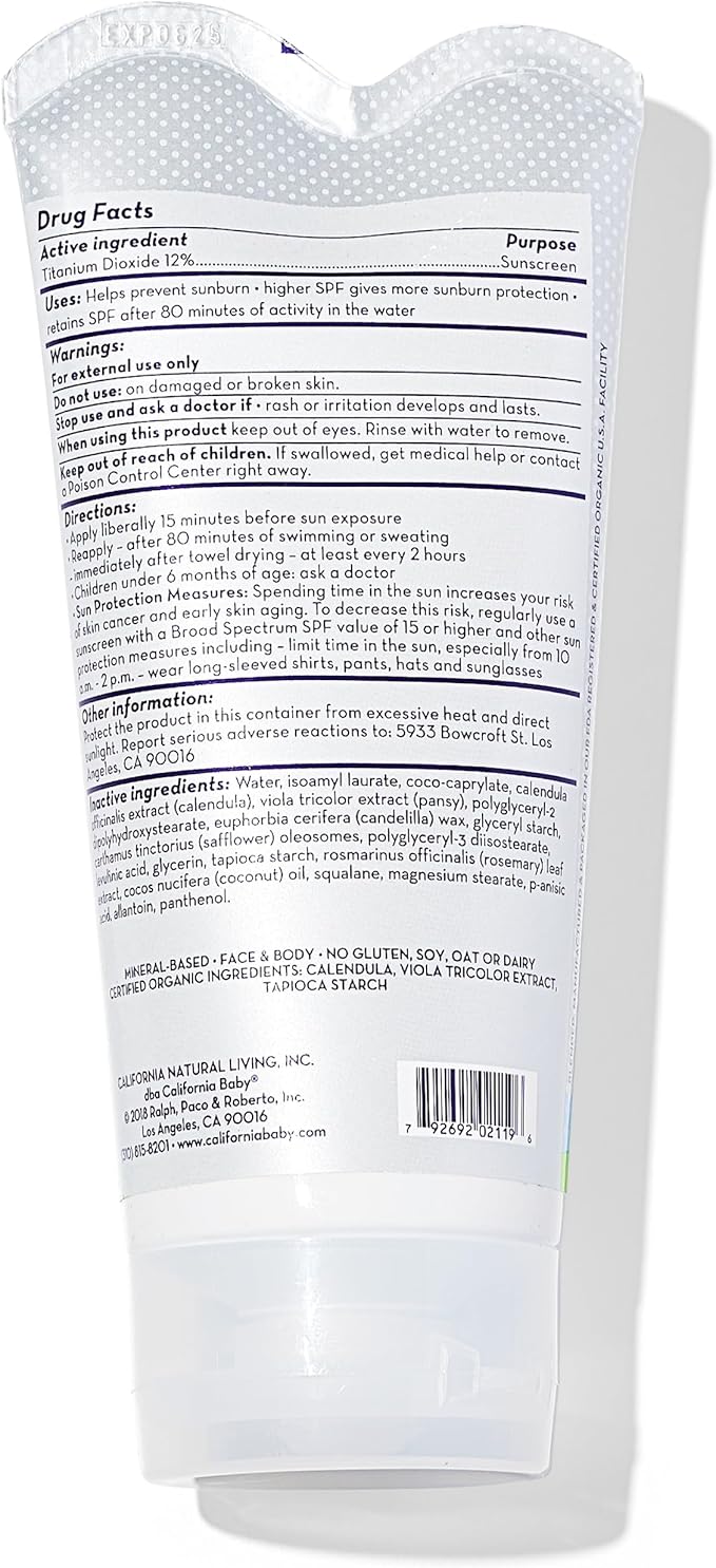 California Baby Super Sensitive Sunscreen + Natural Bug Spray | 2.9oz Unscented SPF 30+ Mineral Sunscreen + 6.5oz Natural Bug Repellent | Hypoallergenic | Formulated for Sensitive Skin