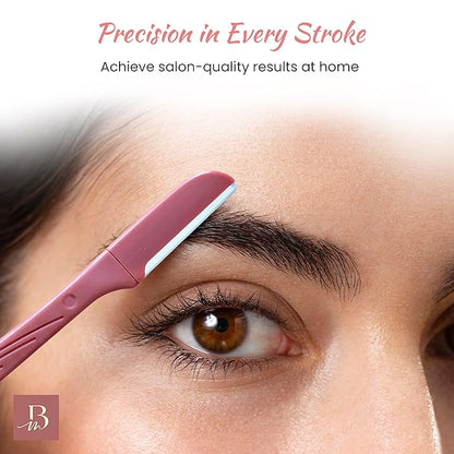 Premium Women Touch-up Dermaplaning Tool with precision cover, Eyebrow Razor, Face Razors for Women, Facial Razor, Dermaplaning Razor, Womens Face Razor Peach Fuzz Remover, exfoliating razor
