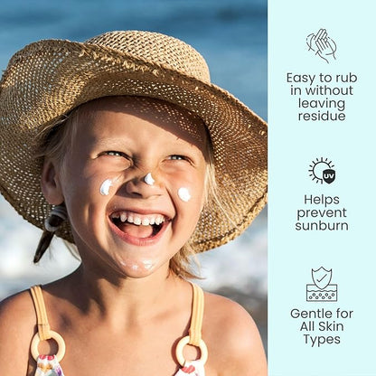 TruKid Easy On Mineral Sunscreen SPF 50 - Kids & Baby Sunscreen for Face & Body, Sunblock Protection for Sensitive Skin, Unscented, 3.4oz