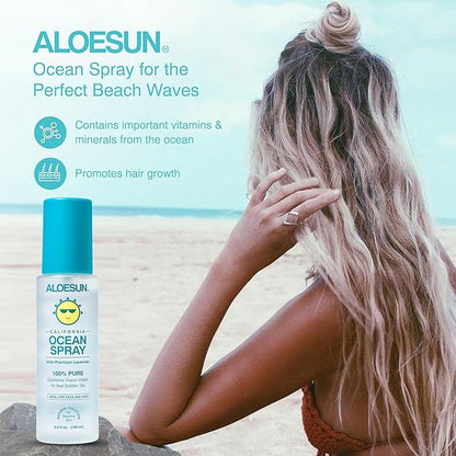 Ocean Spray | Pure California Sea Salt Water Face Mist Infused with Organic Lavender Essential Oil for Tanning | Hair and Scalp Exfoliating Solution | Acne Treatment | Travel Size 3.4 Fl Oz