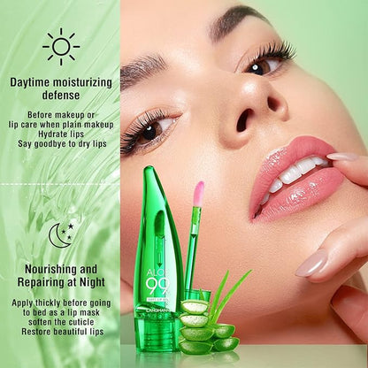 Lip Balm, 3PCS Aloe Vera Long Design,