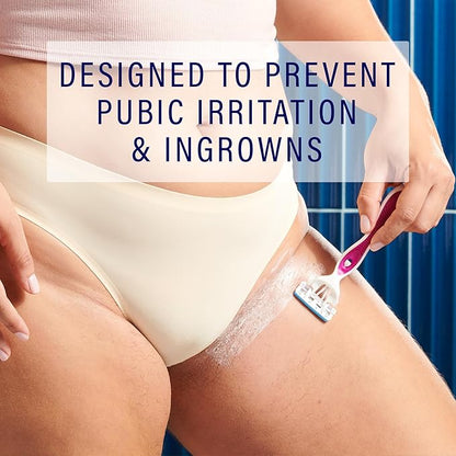 Schick Hydro Silk Ultimate Pubic Skin Protection, Disposable Razors for Women Sensitive Skin | Pubic Hair Razor for Women, Bikini Razor, Womens Razors Bikini Line, 3ct