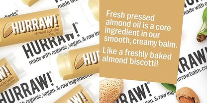Hurraw! Almond Lip Balm, 3 Pack: Palm