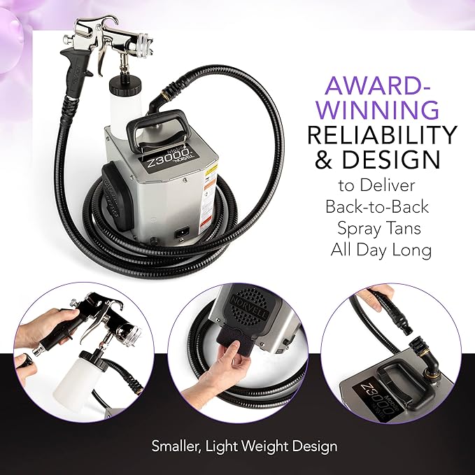 Norvell Mobile Z3000 Professional HVLP System Spray Tan Machine with 10 Foot Hose, Z-Gun Spray Tan Gun - Lightweight Self Tan Applicator for Flawless Spray - Premium Spray Tan Accessories