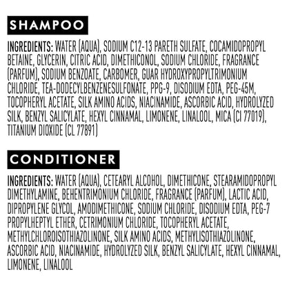 Suave Shampoo and Conditioner Set, Silk Protein Infusion, Sleek & Smooth – Protein Hair Treatment for Dry, Damaged Hair, Detangler, 48H Frizz Control, 12.6 Oz Ea (2 Piece Set)