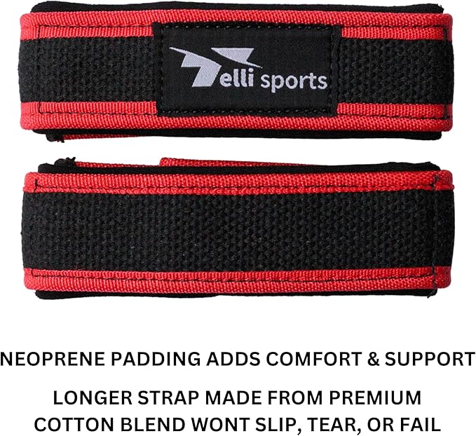 TelliSports Padded Wrist Straps Anti Slip Cotton Gym