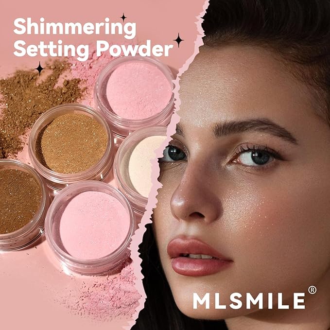 AKARY Dark Brown Translucent Setting Powder, Shimmer Finishing