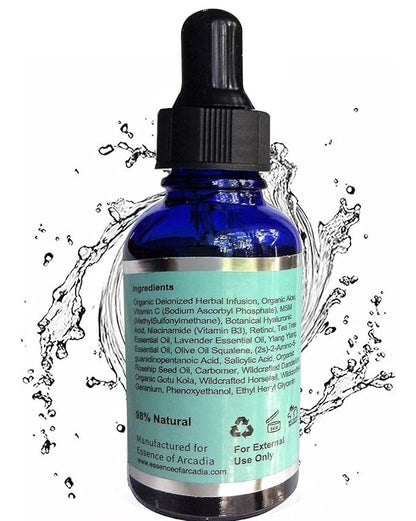 Tea Tree Perfect Skin Facial Serum, Ultimate Anti-Aging Formula for Acne-Prone Skin with 20% Vitamin C, Tea Tree Essential Oil, Retinol and Hyaluronic Acid for Clear, Soft, Radiant Skin.