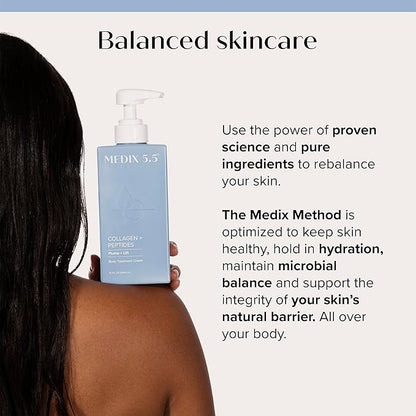 MEDIX 5.5 Collagen Cream Skin Care Face Lotion & Body Lotion For Dry Skin | Anti Aging Collagen Peptides Firming Cream Body Moisturizers Lifts, Firms, & Tightens For Younger Looking Skin, 15 Fl Oz