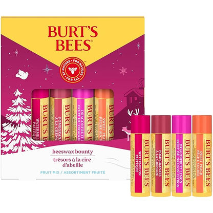 Burt's Bees Lip Balm Gift Set, Beeswax Bounty Fruit Mix, 0.15 Oz, 4 Count
